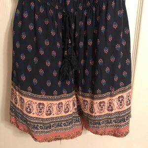 Navy And Pink Paisley Romper